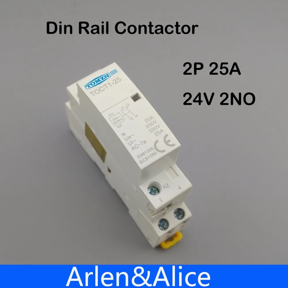 TOCT1 Американская классификация проводов 2р 25A 24V 50/60HZ Din rail бытовой ac Контактор В соответствии с стандартом 2NO или 1NO 1NC - Цвет: 2NO