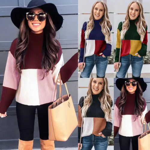 Женский вязаный свитер с длинным рукавом и летучая мышь топы пуловеры верхняя