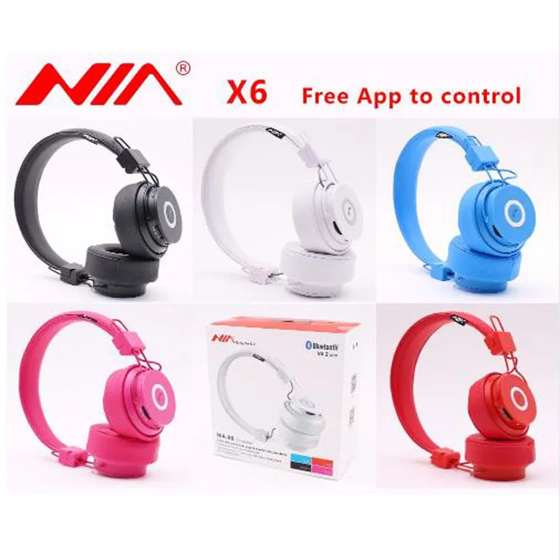 Беспроводные Bluetooth наушники NIA X6 с микрофоном стерео гарнитура поддержкой TF карты