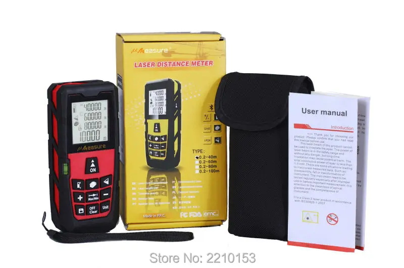 Красный лазерный дальномер измеритель расстояния измерение площади/объема 100