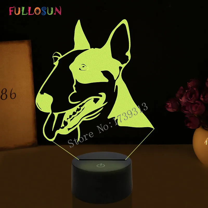 FS-4732 7 color Креативный детский подарок 3D Illuison лампа для собак бультерьер светодиодный ночник креативный декоративный Настольный светильник - Испускаемый цвет: FS-4732 7 color