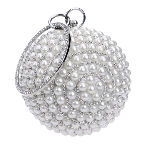 YM1060silver SEKUSA женские вечерние сумки с жемчугом и бусинами, клатчи ручной работы, свадебные сумки бежевого, черного цвета, гарантия качества - Цвет: YM1060silver