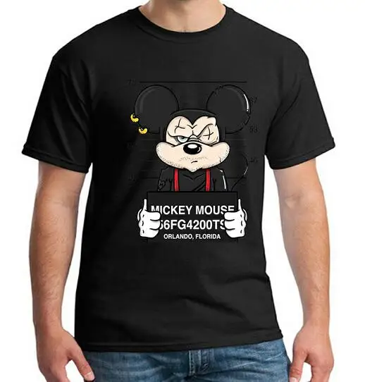 black tshirt Мужская футболка с принтом Микки Мауса, футболки с Микки Маусом, новые мужские футболки, футболки для пар с забавными собачками и мышками из мультфильмов, большие повседневные футболки MJ - Цвет: black tshirt