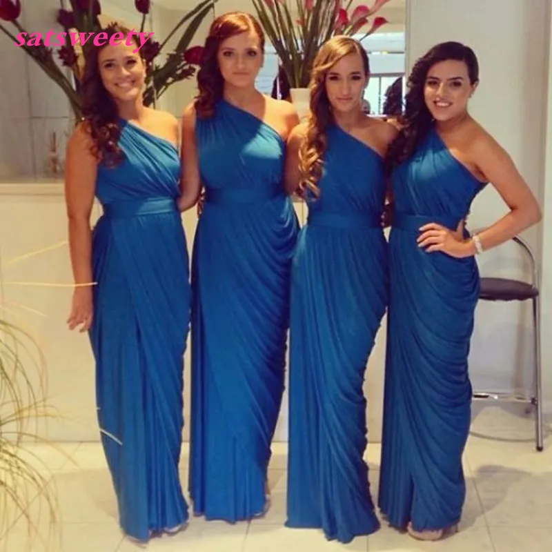 

2021 Elegant Spaghetti Straps Mermaid Bridesmaid Dresses Cheap Satin Maid of Honor Gowns Wedding Guests Party Wear Plus size