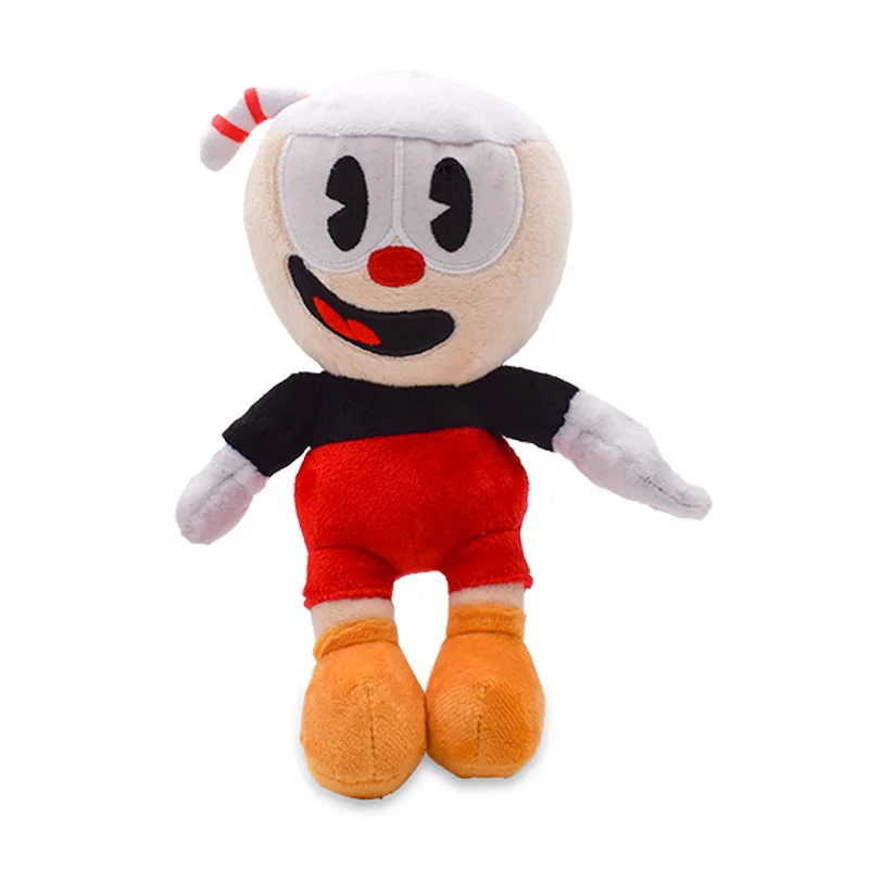 2 стиля Cuphead плюшевые игрушки Горячие видео игры Mugman Cuphead мультфильм мягкие куклы для детей подарки на день рождения 22 см - Цвет: Красный