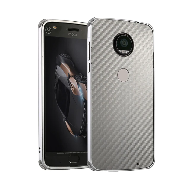 Алюминий металлический бампер для Motorola Moto Z2 силы Moto Z2 Play чехол Роскошный Металлический рамки PC задняя крышка чехол для Moto Z3 играть Z3Play чехол - Цвет: Silver