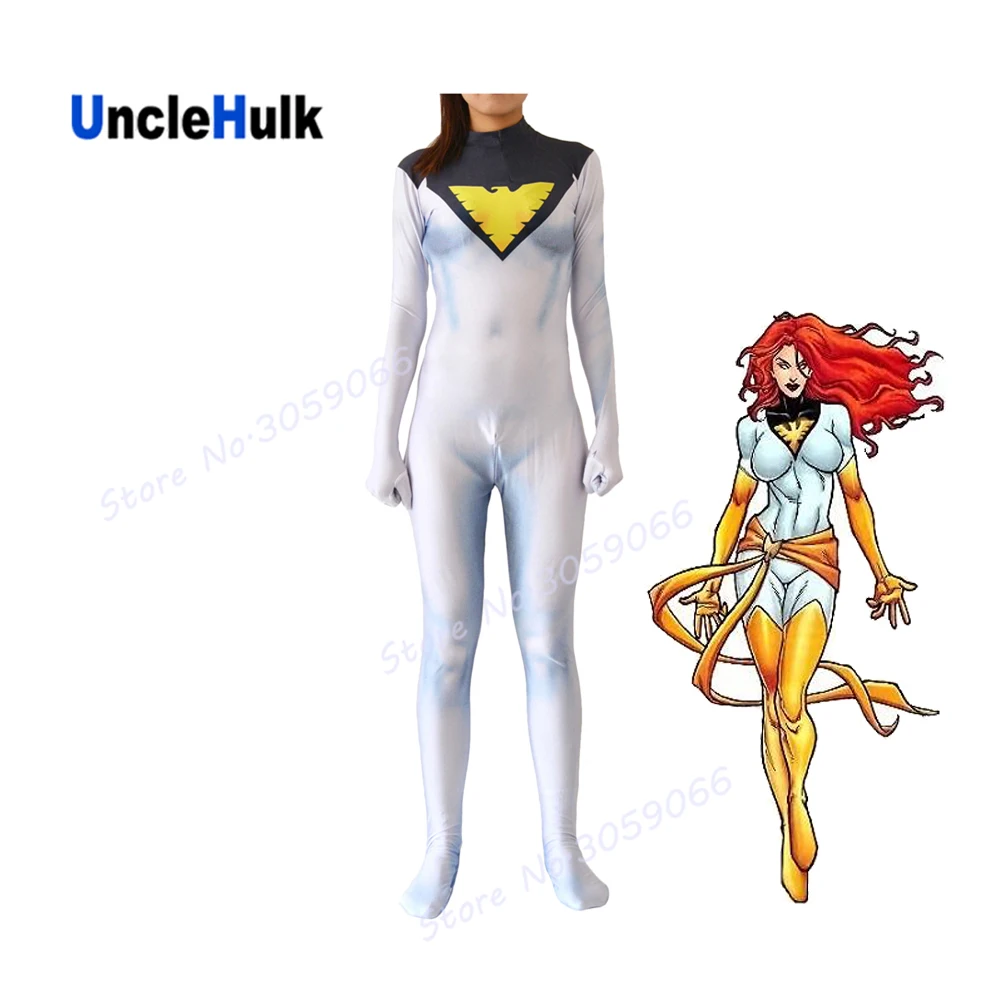 Джинсовый комбидресс для косплея Zentai из Феникса серого и белого цвета | UncleHulk|jean