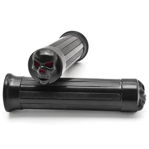 Мотоциклетные ручки с черным черепом и красным глазом 1 дюйм пара рулевых ручек