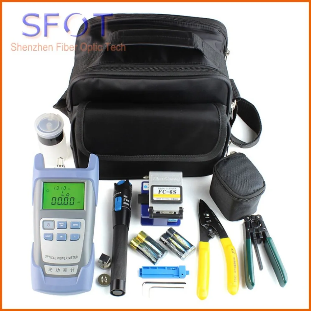 

FTTH Optical Fiber Termination Tool Kit with Fiber Cleaver . Power Meter,Stripper, Etc.