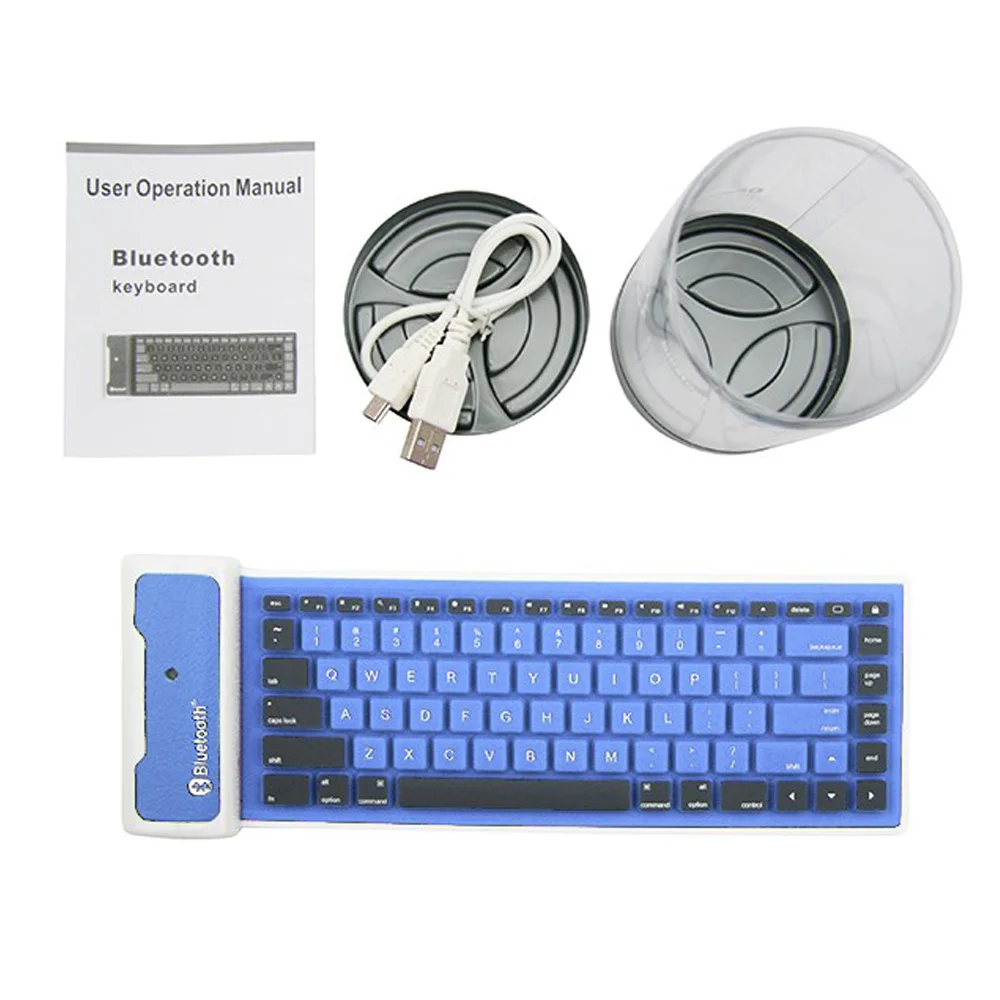 Портативная Bluetooth клавиатура Гибкая водостойкая Мягкая силиконовая мини игровая