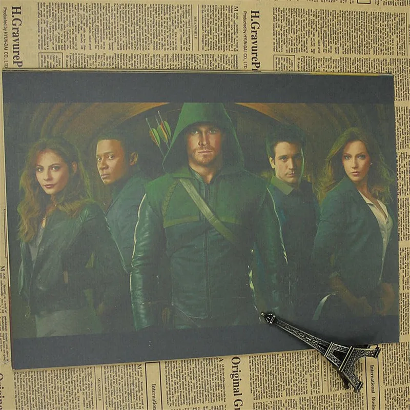 Настенная Наклейка Зеленая Стрелка винтажный постер Ретро Оливер Квин постеры