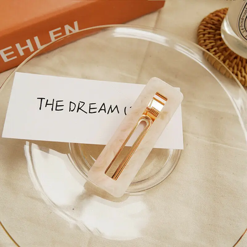 1 шт. новые женские акриловые полые геометрические прямоугольные заколки для