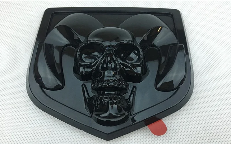 black 3D Автомобильная головка на гриле багажника, автомобильная наклейка на голову, металлическая эмблема, переоборудование, металлическая Хромовая табличка Эмблема Для Dodge Ram 1500 2500 3500 - Цвет: black