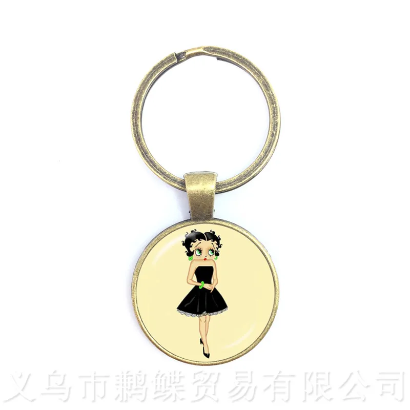 Трендовые брелоки Бетти боп с узором в виде платья художественным рисунком