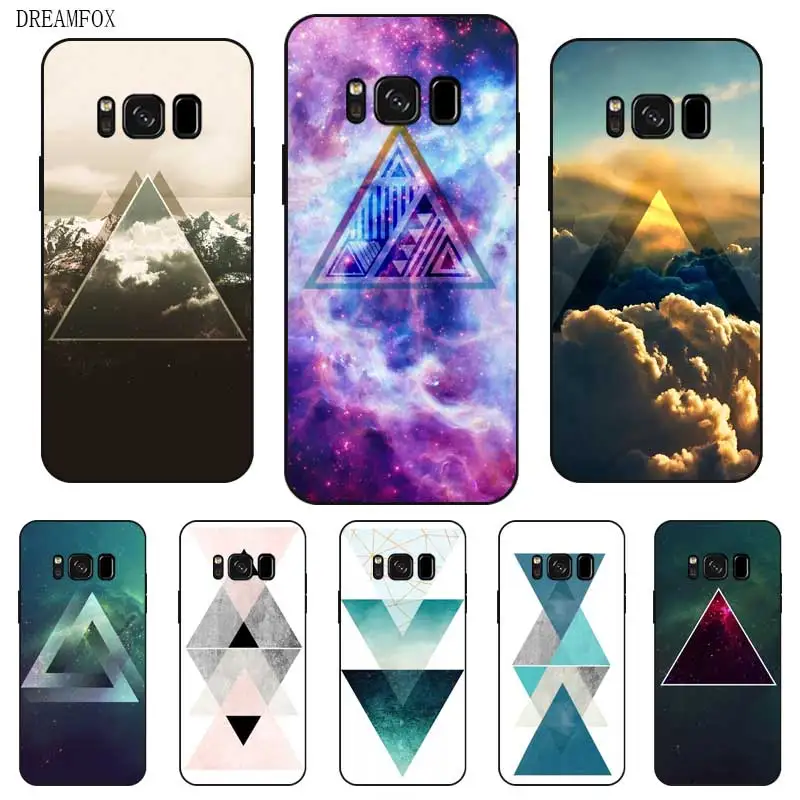 P233 Triangle Art Black Silicone Case Cover For Samsung Galaxy S5 S6 S7 S8 S9 S10 5G S10E S11 S11E Lite Edge Plus |