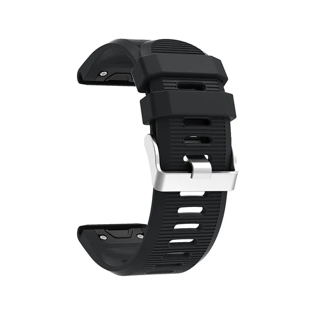 Черный 26 мм ремешок Quick Release силиконовый Easyfit замена из силикагеля, мягкий ремешок для наручных часов Garmin Fenix 3 HR 6X 5X Plus smartwatch - Цвет: Черный