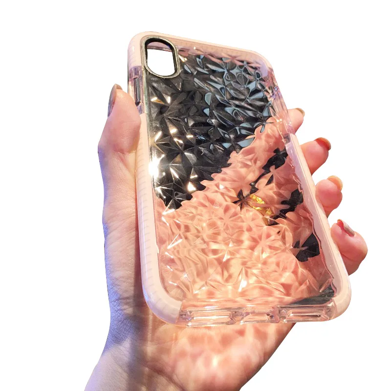 Роскошные геометрические чехлы со стразами для телефонов iPhone X мягкий прозрачный