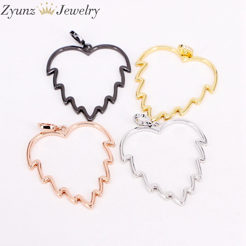 5 Strands ZYZ303-8083 Micro Pave CZ Stones Copper Metal Hollow Maple Leaf Pendant Jewelry Handmade Necklace | Украшения и