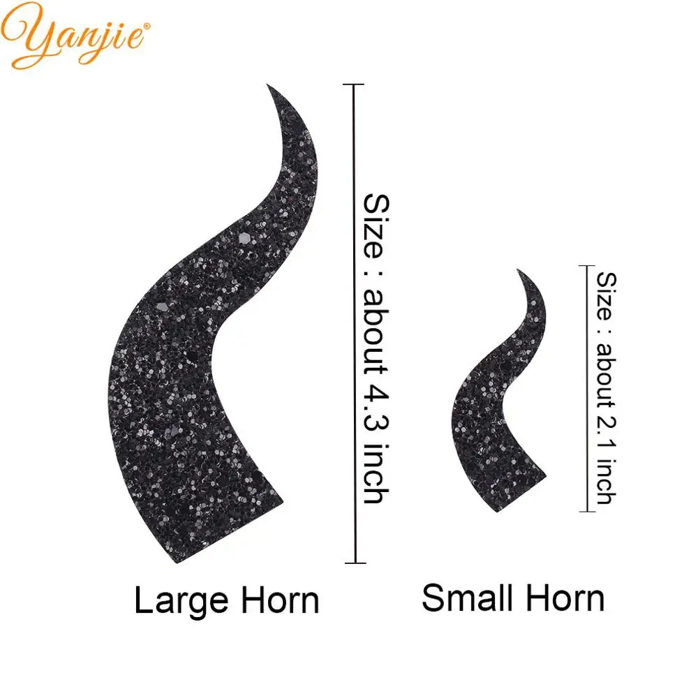 10pairs/lot Glitter Felt Devil Horn For Girls Women Headband Hot Sale Halloween Party Kids Hair Bow DIY Hair Accessories