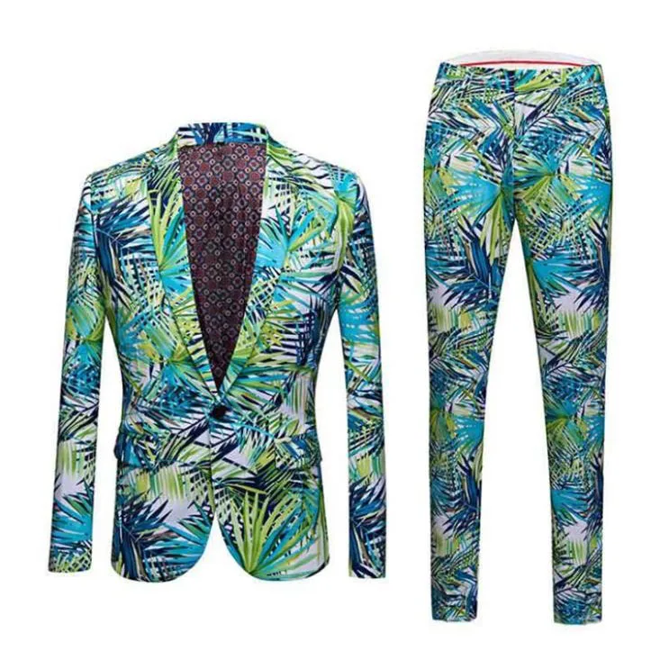 Звезда в 2019 году с тем же принтом мужской маленький костюм Корейская версия