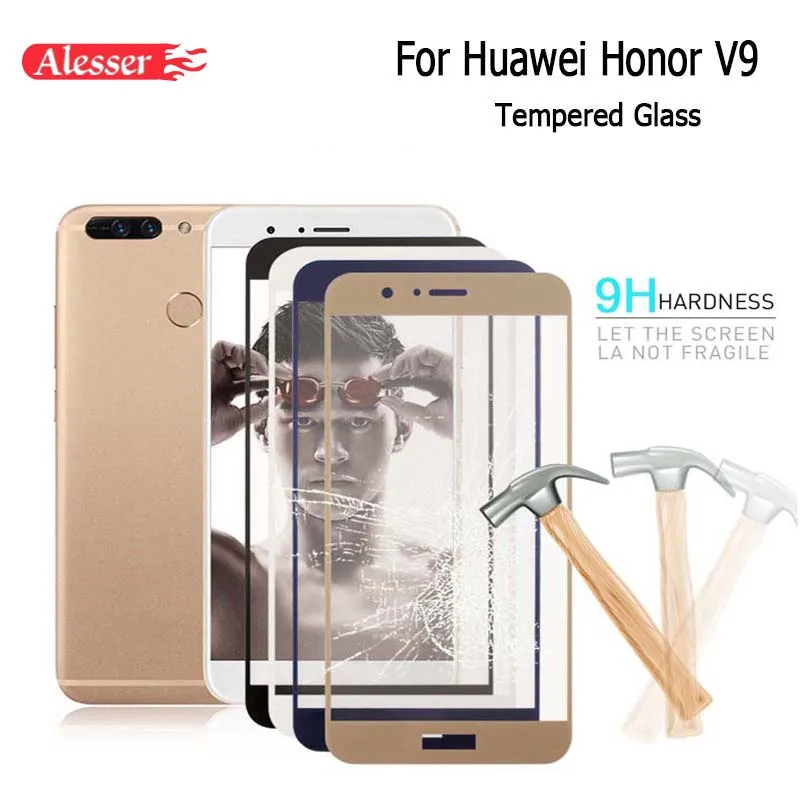 Alesser For Huawei Honor V9 Tempered Glass Clear Glossy Scratch-proof Explosion-Proof Protective | Мобильные телефоны и