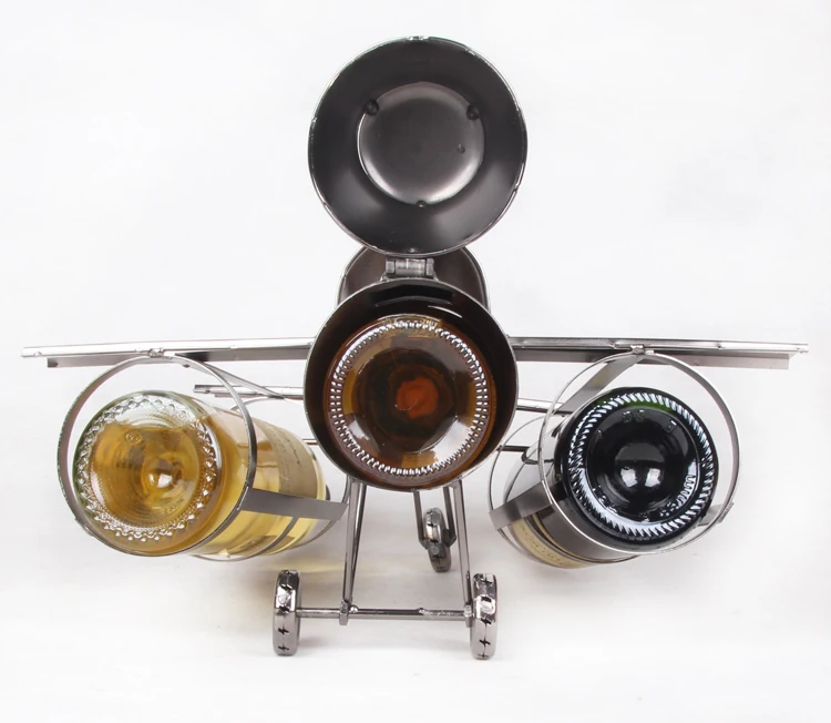 Креативная ручная работа железная модель самолета держатель бутылки вина