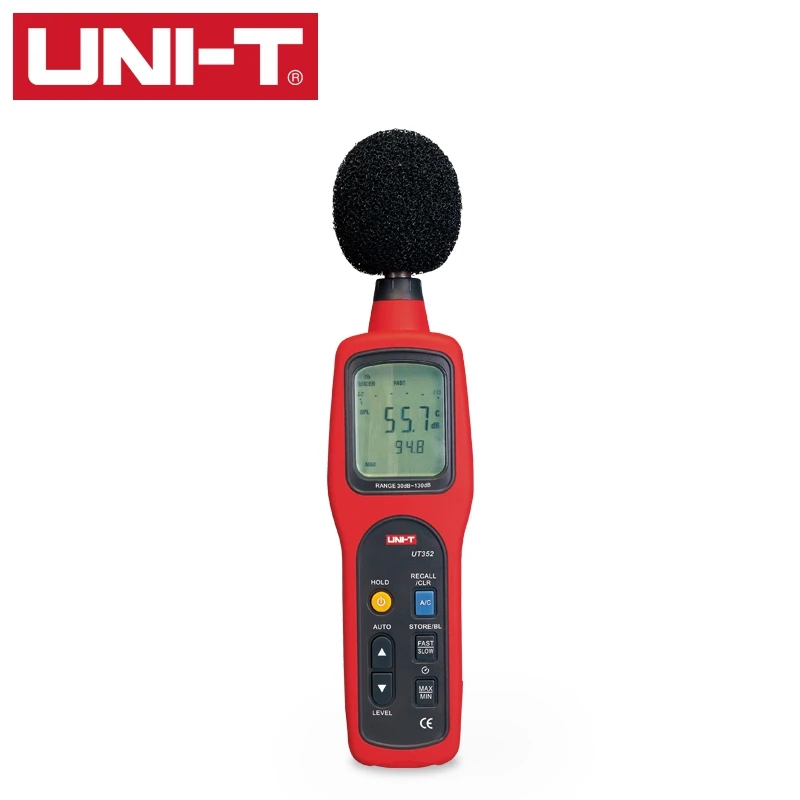 

UNI-T UT352 измеритель уровня звука USB измеритель шума 30 ~ 130 дБ Макс/мин ЖК-подсветка Высокая сигнализация регистрация данных