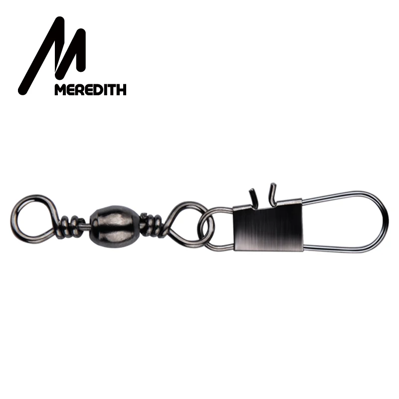 Meredith 50 шт./лот рыболовный Соединитель с застежкой "булавка" подшипник поворотный из нержавеющей стали с защелкой снасть для приманки на рыболовецкий крючок аксессуары