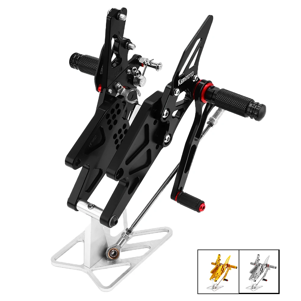 KEMiMOTO MT 03 MT 25 MT03 MT25 CNC регулируемый задний Набор Rearsets Подножка для Yamaha YZF R25 R3 MT-03 MT-25