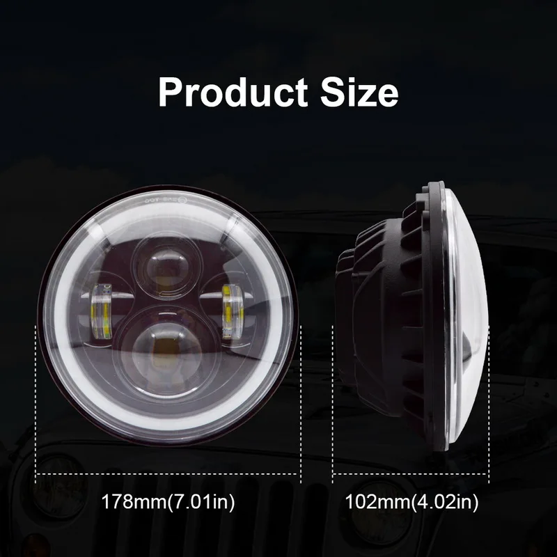Safego 2 шт. 7 &quot40 Вт круглый RGB ангельские глазки светодиодный фонарь DRL дальнего