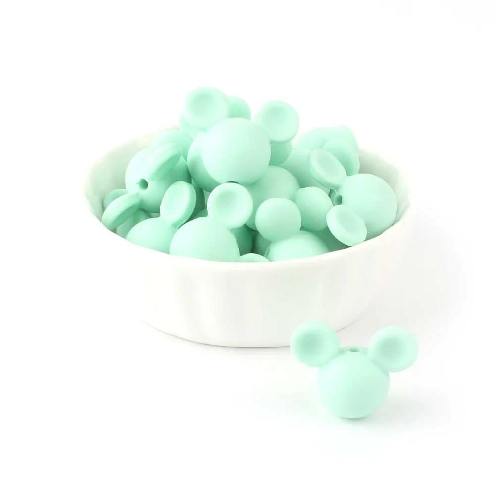 38 Mint Keep& Grow 10 шт. Микки детские силиконовые бусины BPA Бесплатно Детские Прорезыватели из пищевого жемчуга силиконовая соска-подвеска детский продукт - Цвет: 38 Mint