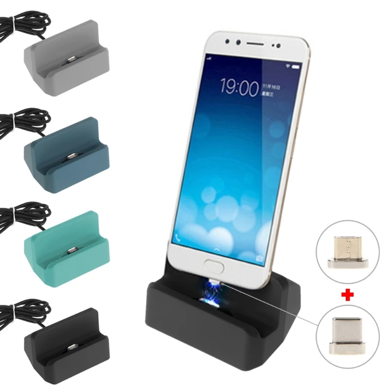 Магнитный разъем Micro USB + Type C зарядная станция док для телефона Android S8 Note8 Xiaomi 5 6 Onelus