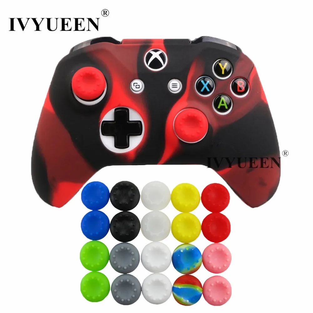 Силиконовый чехол IVYUEEN для Xbox One X S с 20 аналоговыми колпачками для джойстика X Box One X S