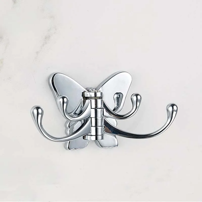 Настенные подвесные крючки для полотенец Crhome с полированной бабочкой ванной