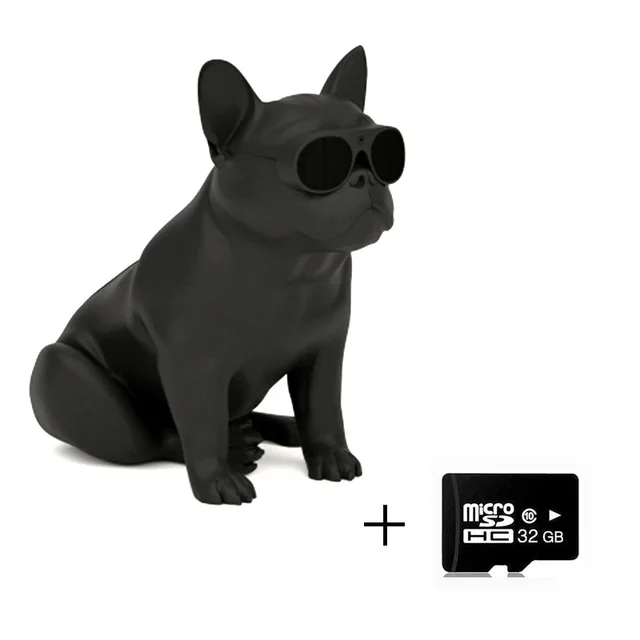Black with 32G card Беспроводной Bluetooth динамик S4╱S5 бульдог динамик сабвуфер многофункциональные компьютерные колонки Портативный HIFIBass плеер для подарков - Цвет: Black with 32G card