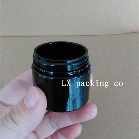 Бесплатная доставка 30 г/мл темно-коричневая пластиковая банка черная белая