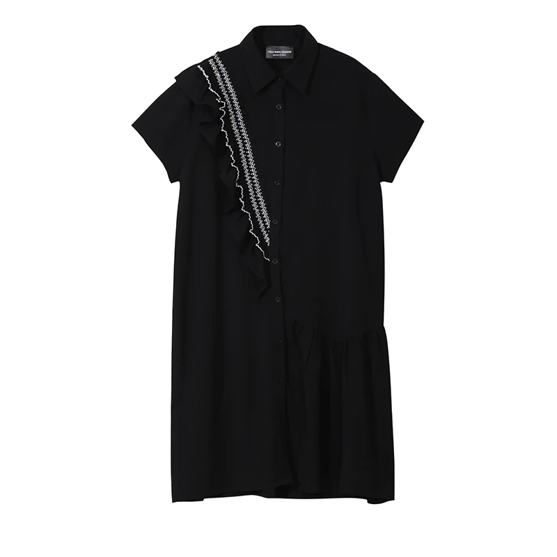 Женский в Корейском стиле размера плюс летнее элегантное красное платье рубашка