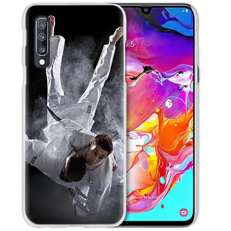 Дзюдо тхэквондо чехол для samsung Galaxy A50 A70 A20e A40 A30 A20 A10 A8 A6 плюс A9 A7 чистой твёрдой ПВХ-Капа чехол для телефона чехол