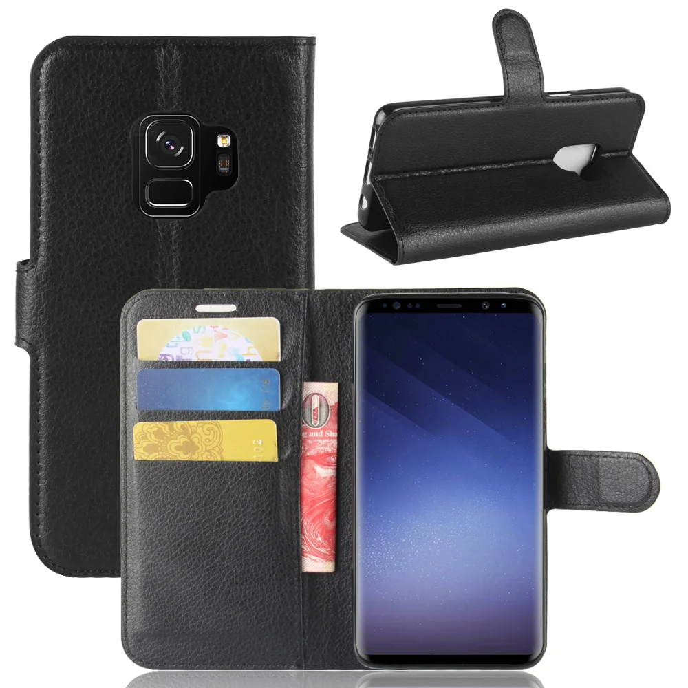 Мобильный Телефонные Чехлы для Galaxy S9 случае раскладушка флип PU покрытие края