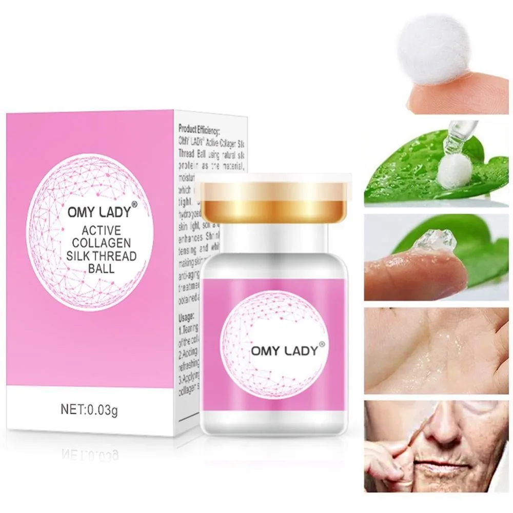 OMY LADY активный коллаген шелковая нить для ухода за кожей лица Сыворотка легко