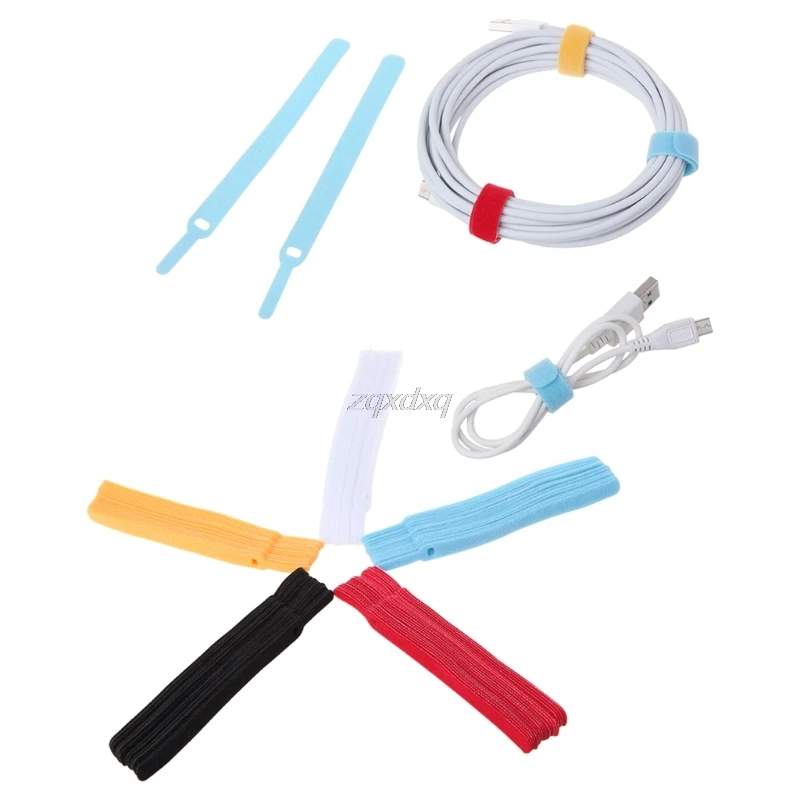 New 14.5cm 20pcs Fastening Reusable Cable Organizer Earphone Mouse Ties Management Wire Winder 2018 Drop Ship | Электроника