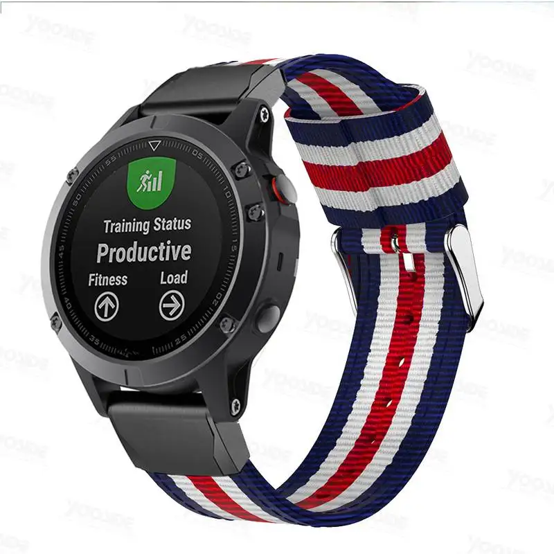 Спортивный нейлоновый ремешок для Garmin Fenix 5X 26 мм быстрая посадка тканый 3/3 HR/D2/30/mk1
