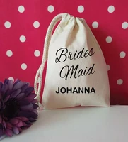custom bridesmaid name wedding party bachelorette hangover recovery survival kits drawstring stuff sacks pouches