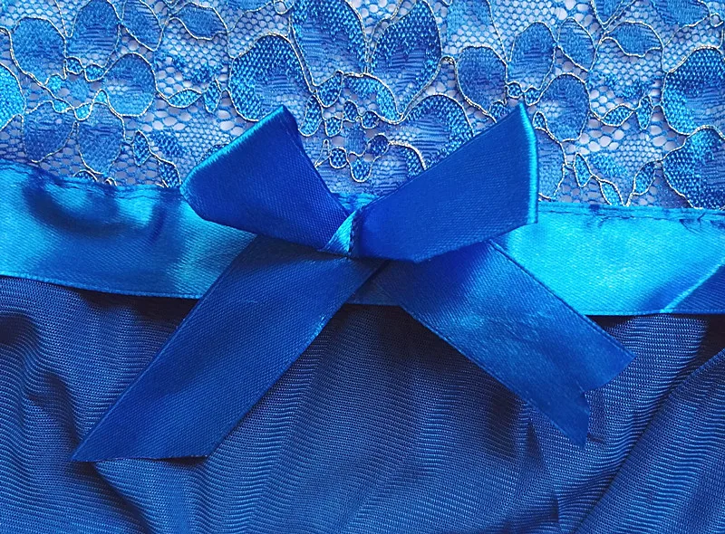 Женское прозрачное ночное белье H265 кружевное с цветами и лентой на ремешке один