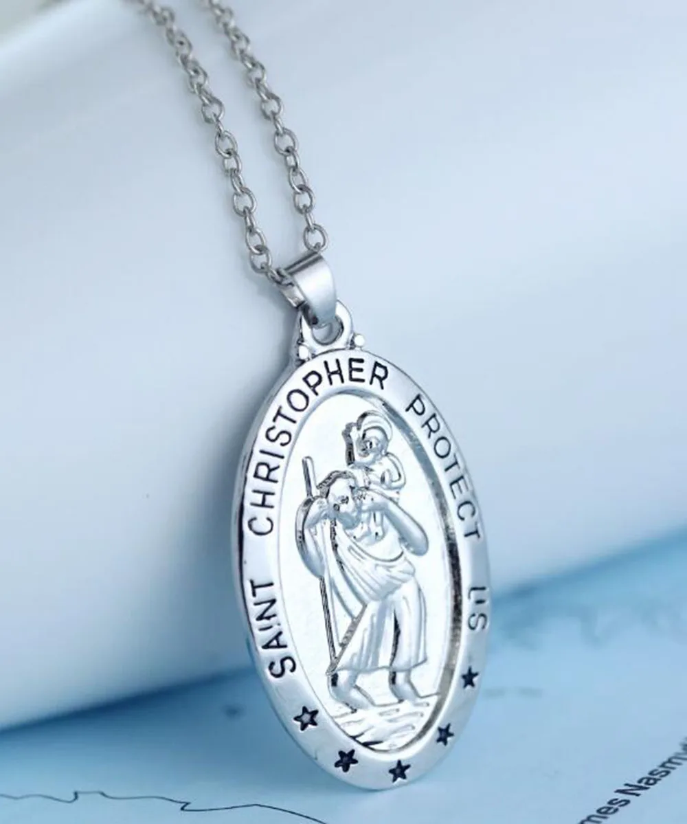 2019 модные святой Кристофер защиты us ожерелье для женщин и мужчин путешественник |