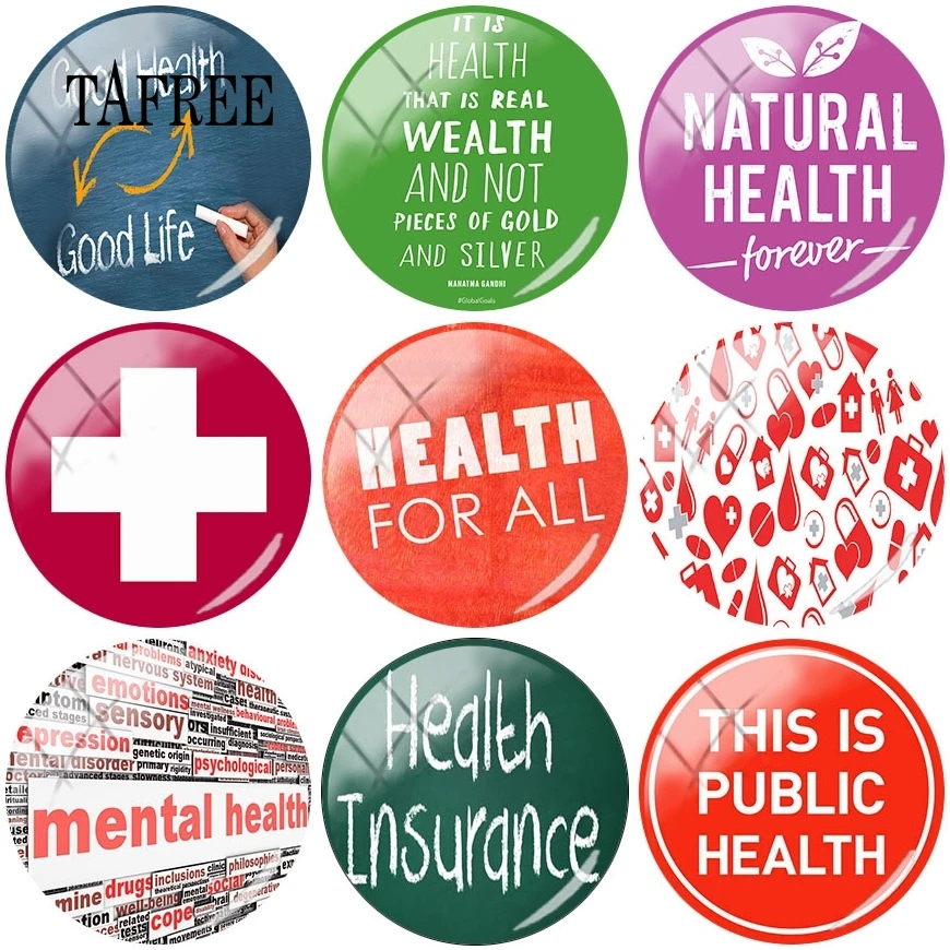 

TAFREE Health For All Picture 25mm Glass Cabochon Flatback Camo Nurse Doctors DIY gift For Brooches keychain Jewelry Findings