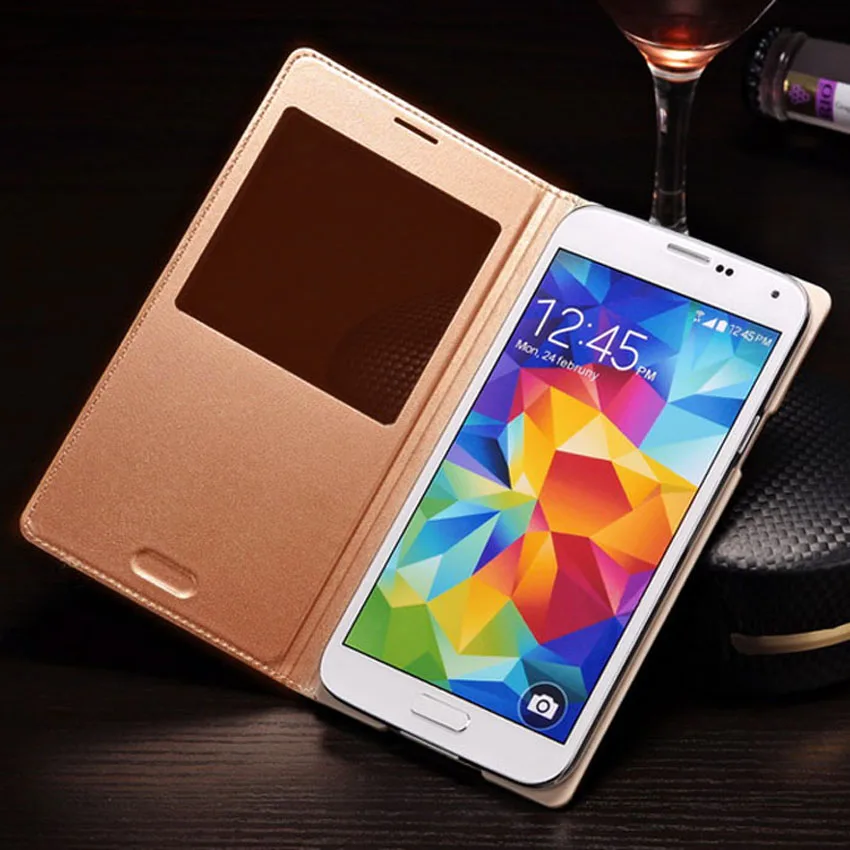 Кожаный чехол с откидной крышкой для телефона Samsung Galaxy S5 SV S 5 G900A G900I G900F G900 G900H G900FD и