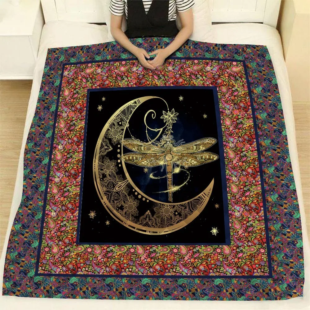 Летнее одеяло в виде стрекозы с принтом насекомых для детей кровать взрослых