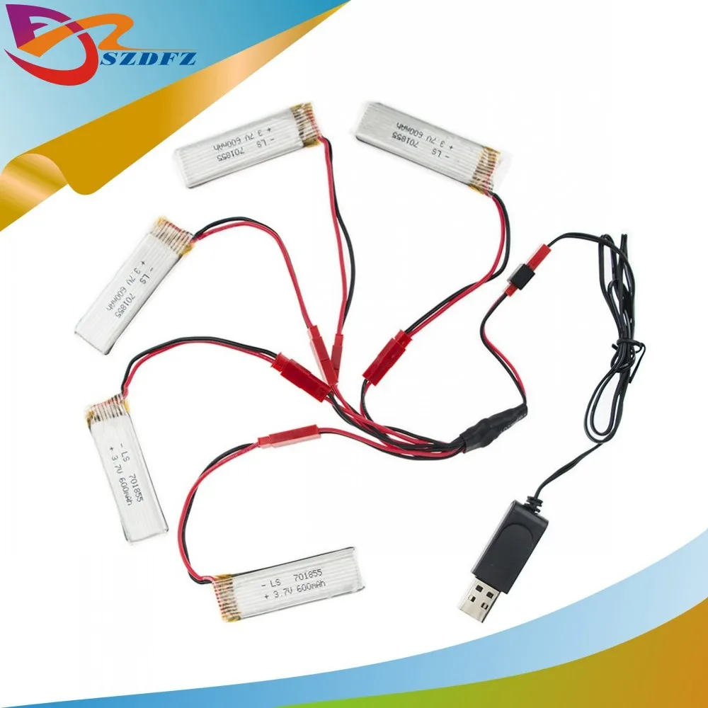 3 7 V 600 mah литий полимерный аккумулятор 5 шт. и зарядное устройство USB для UDI u817 u817a u817c