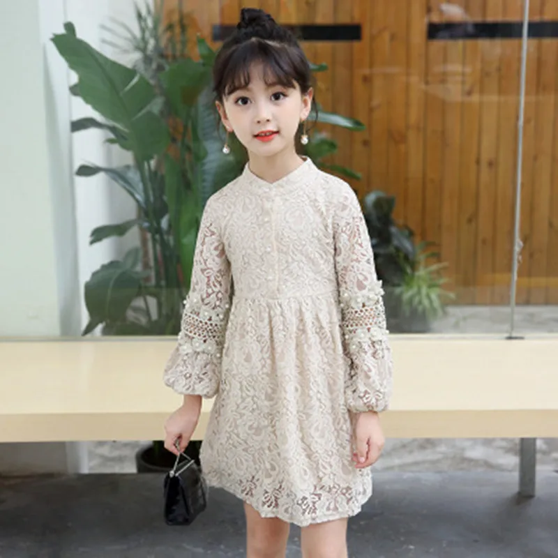 Clothes for Girls Lace Long Sleeve Children Thick Princess Dress Autumn Winter Prom Girl Party Dresses | Детская одежда и обувь